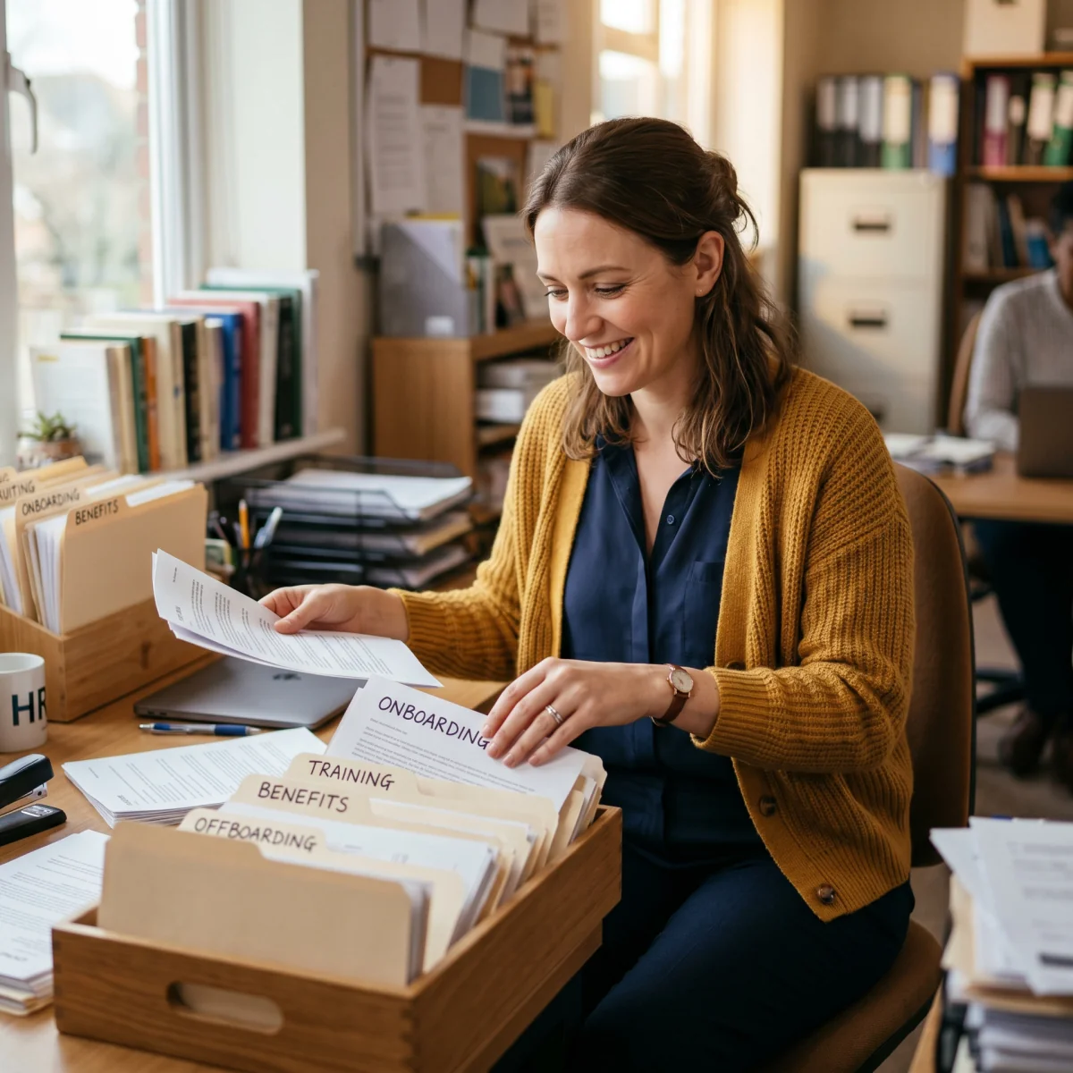 Administrator filing paperwork