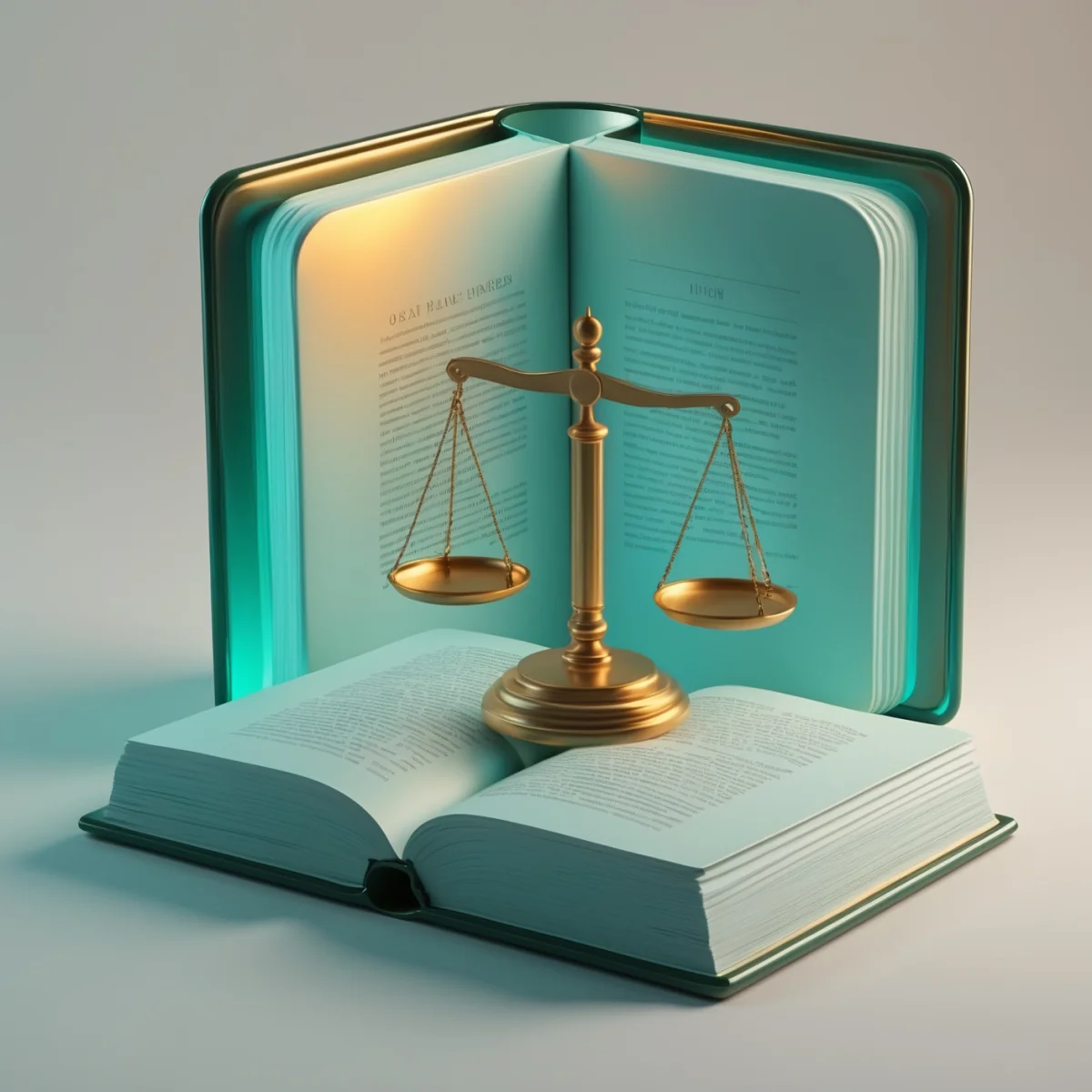 Law book and scales icon