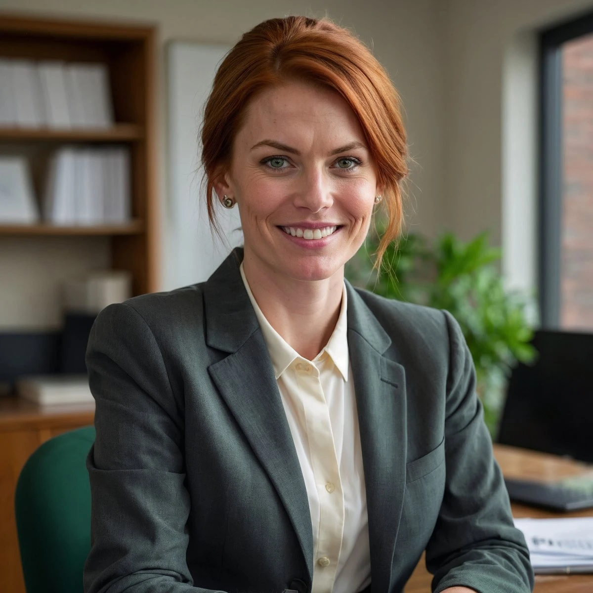 HR manager reviewing onboarding documentation at a desk
