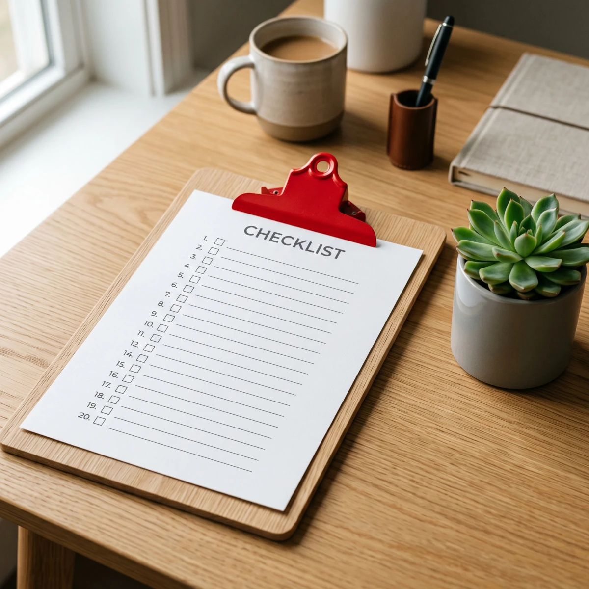 Blank FLSA compliance checklist on a clipboard