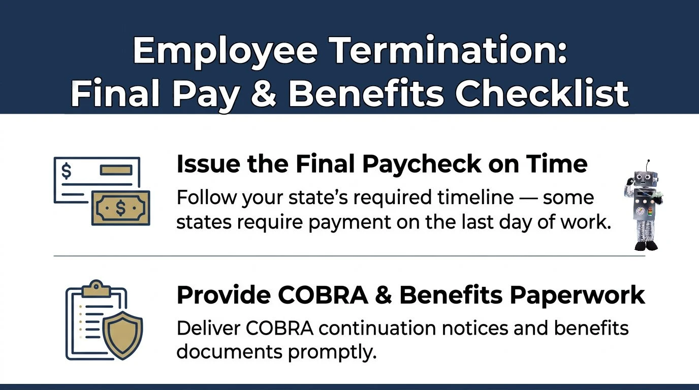 Infographic showing the final steps of employee termination