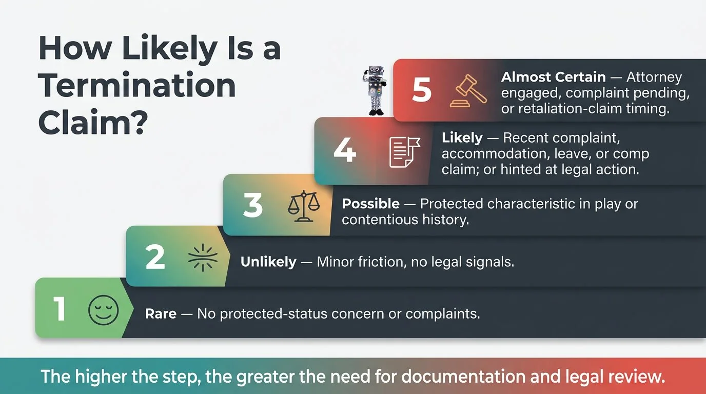 Infographic showing likely termination claims status