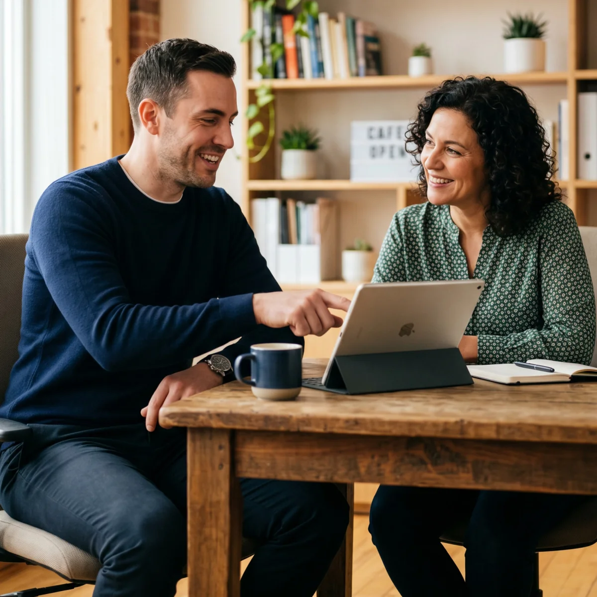 An HR advisor explaining employee leasing options to a business owner
