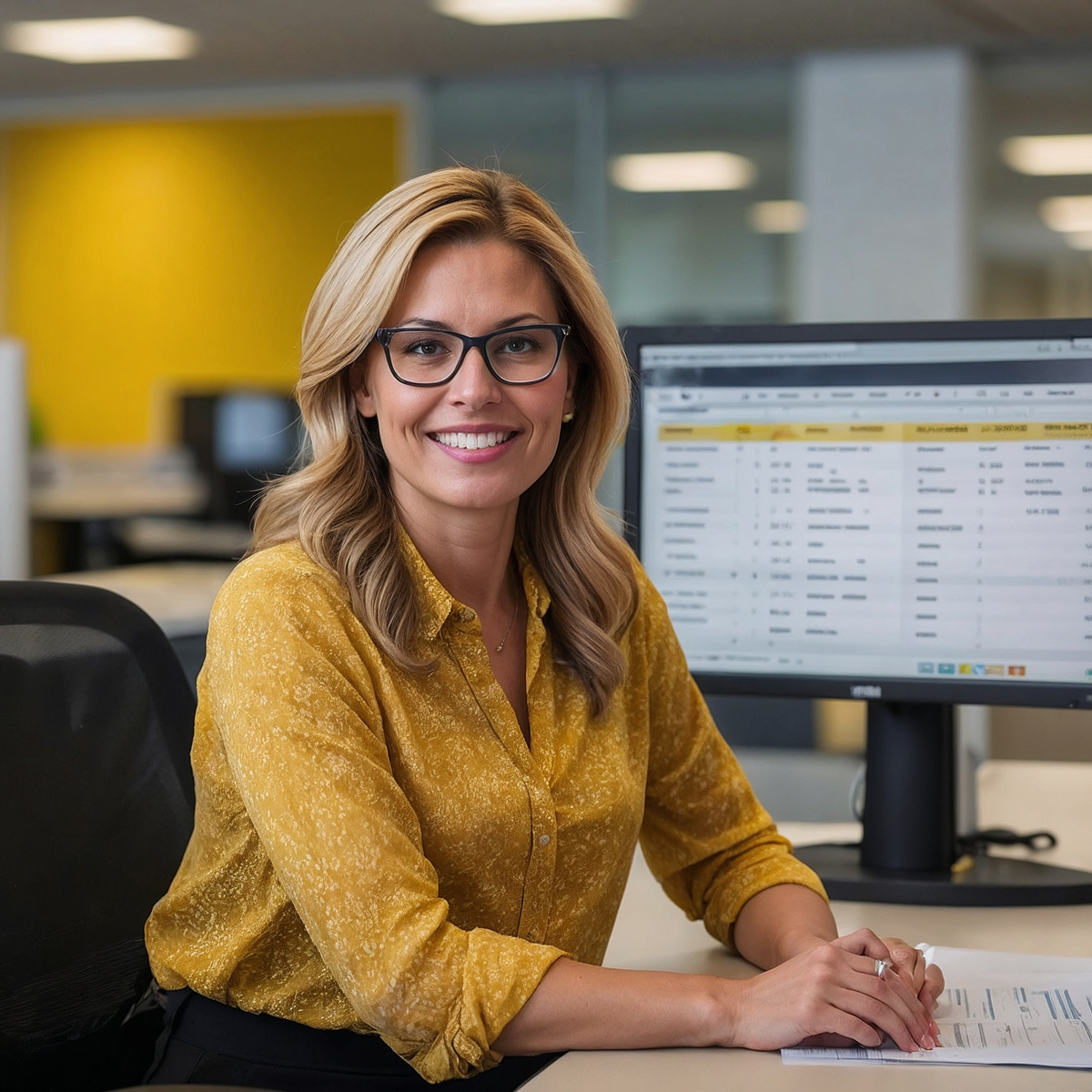 Payroll administrator at workstation managing co-employment responsibilities