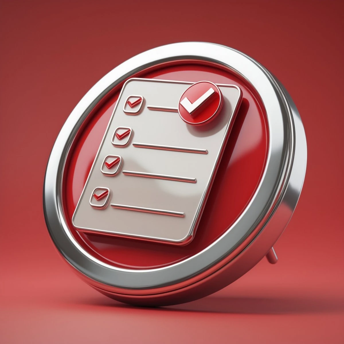 Lapel pin of clipboard checklist icon