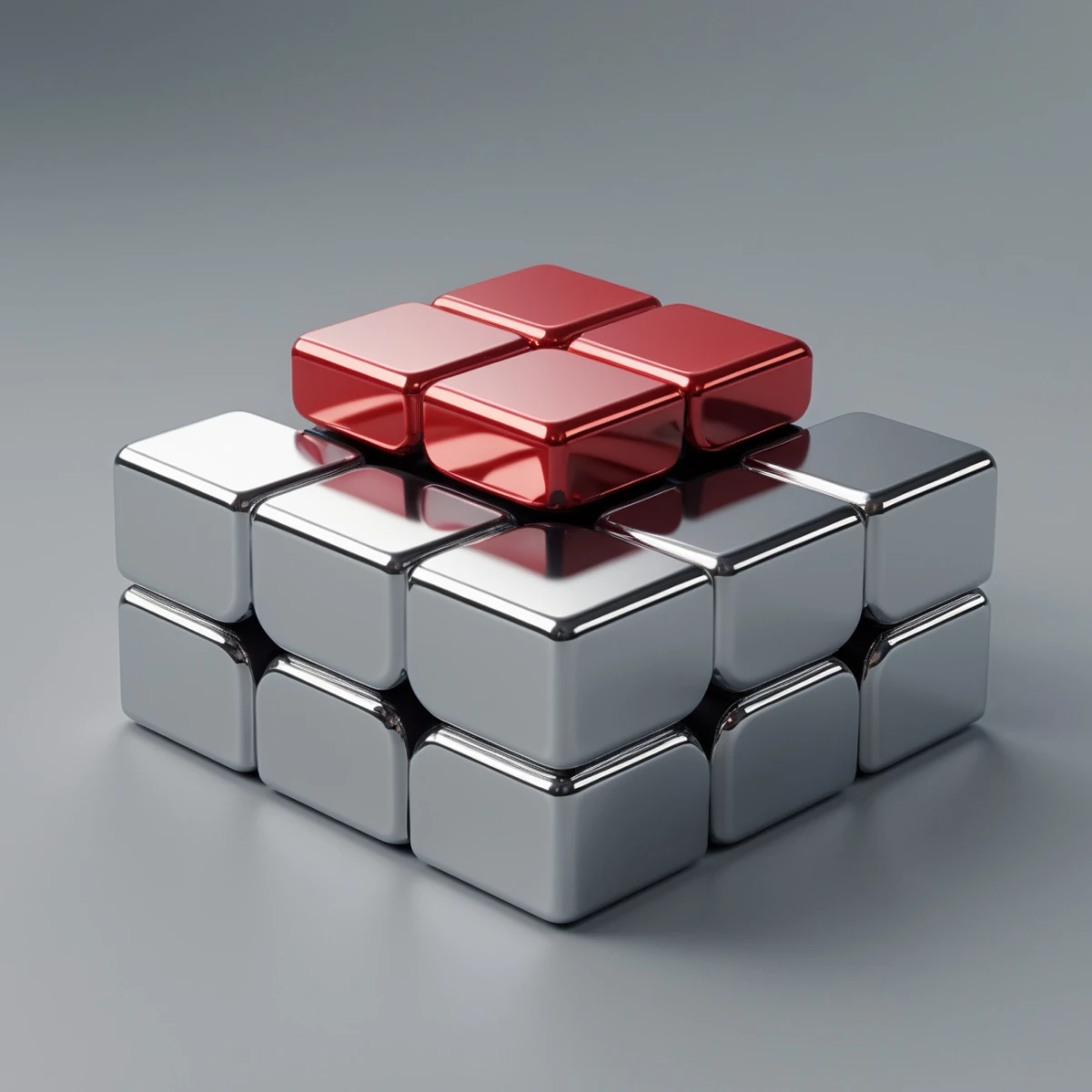 interlocking chrome blocks representing risk icon