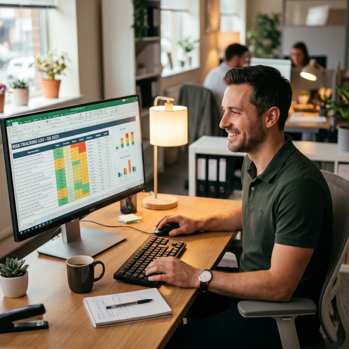 Administrator setting up a risk tracking tool