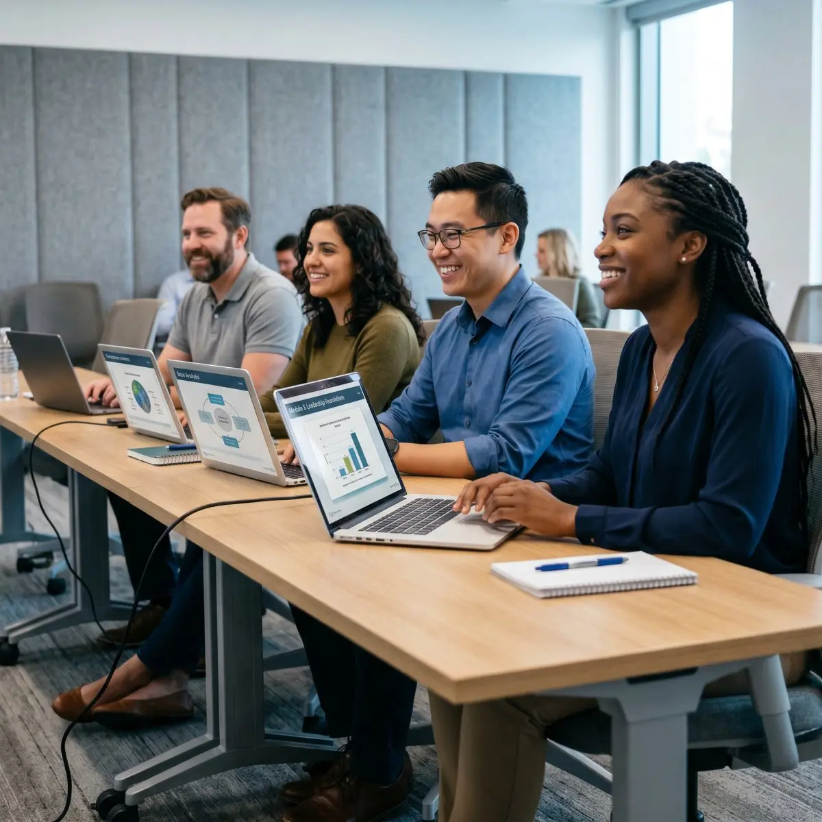 Employees in a classroom training