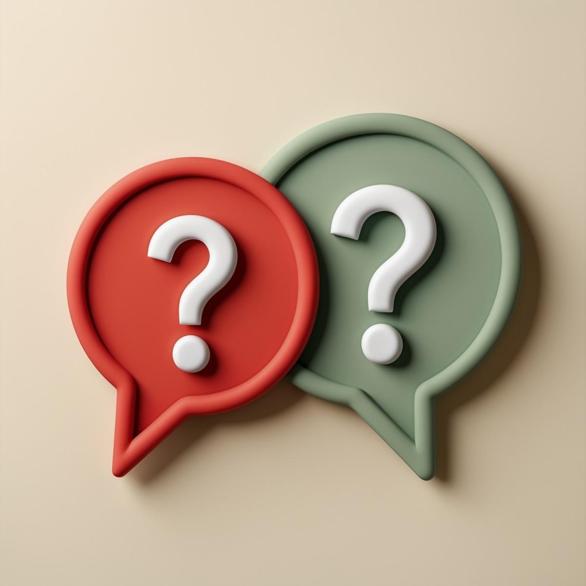 Speech bubbles representing frequently asked questions about PEOs