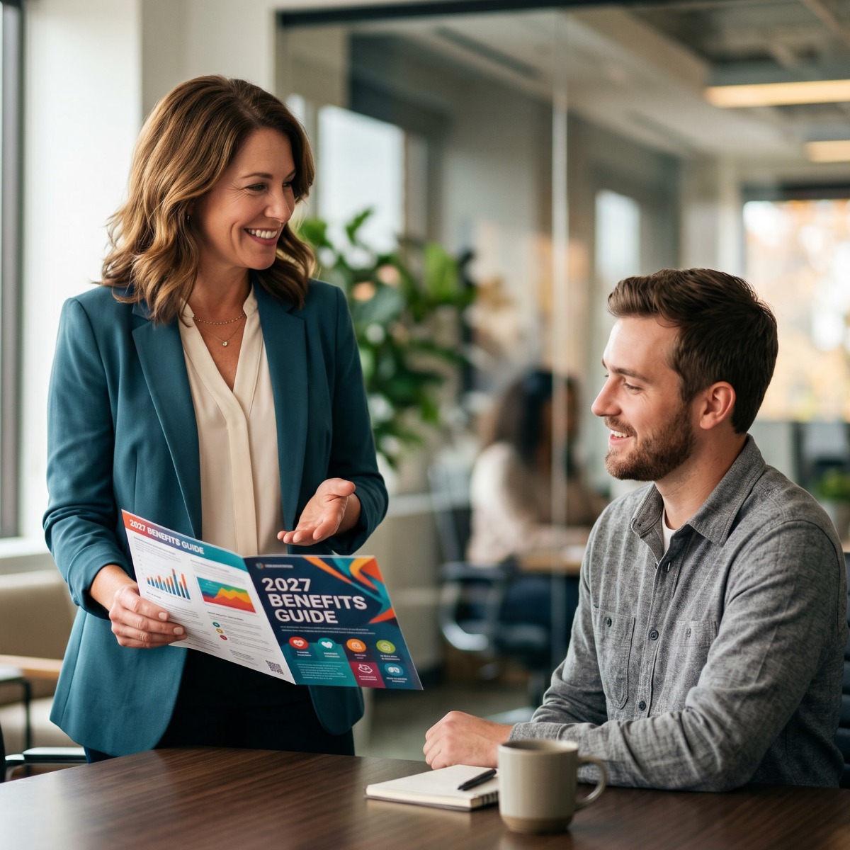 HR advisor reviewing benefits with an employee